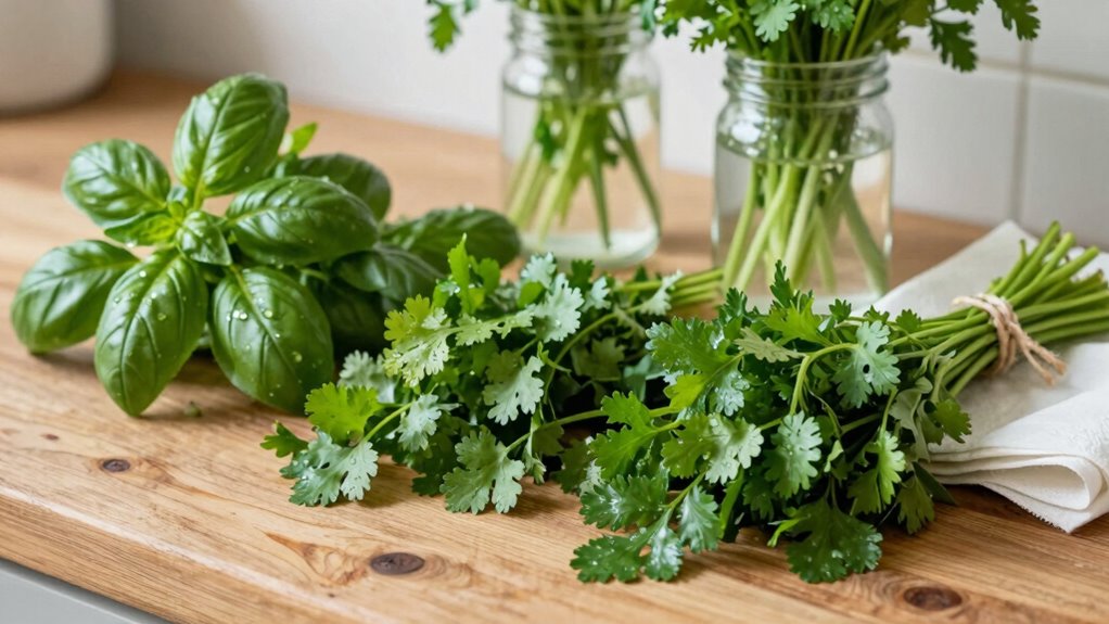 freeze herbs in ice cubes