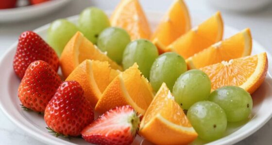 neatly sliced fruit presentation
