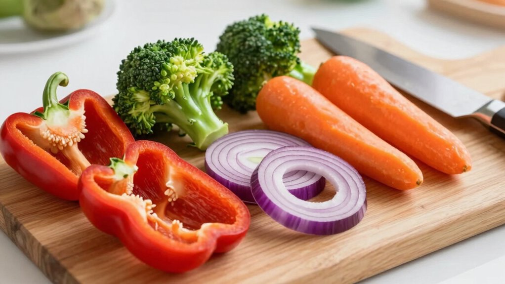 prep vegetables evenly