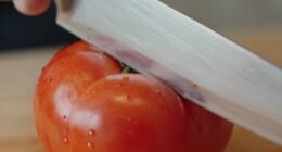 sharpened knife struggles cutting