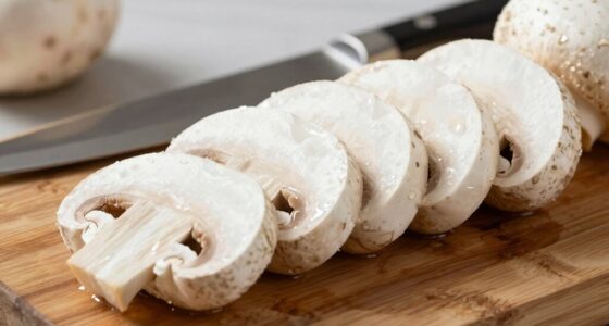slice mushrooms for browning