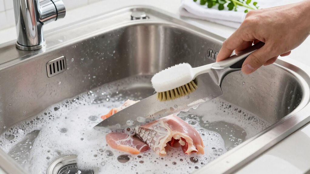 thorough knife cleaning routine