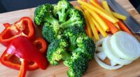 uniformly cut vegetable pieces