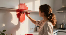 This Renter Gave Her Tiny, Bland Kitchen a Bold Red Makeover