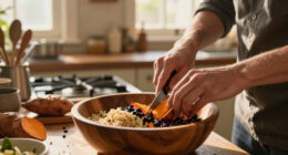 Roasted Sweet Potato, Black Bean, And Quinoa Salad