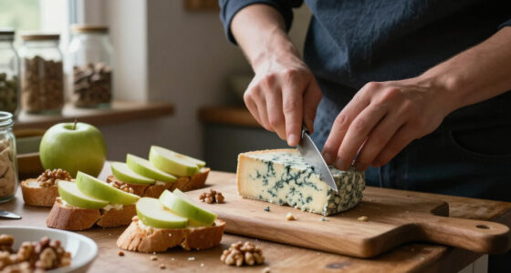 Crostini Con Formaggio Roquefort, Mele E Noci