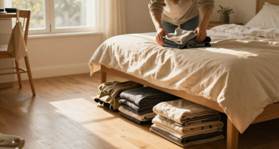 A Surprising Spot I Use As Storage To Make My Bedroom Look 5X Its Size